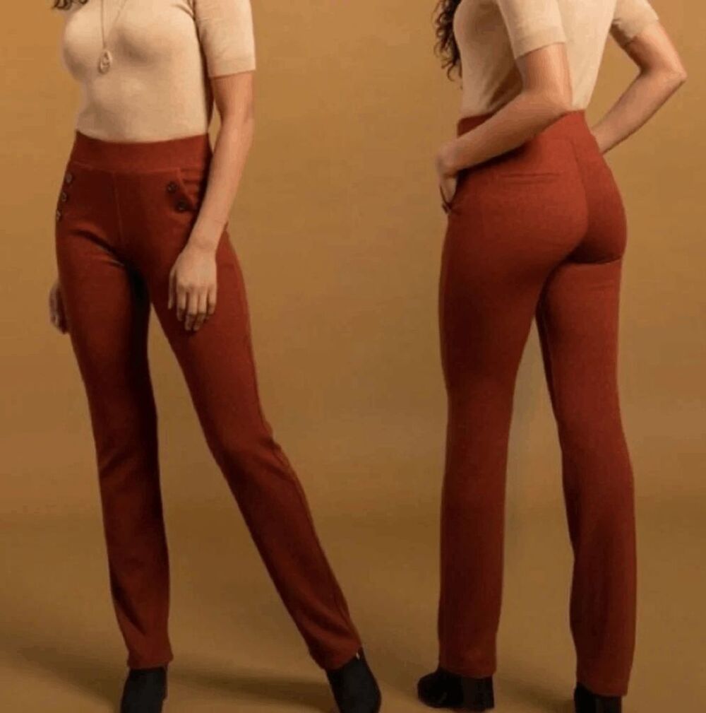 New Betabrand Brick Straight Six Button Dress Pant Yoga Pants Small Petite